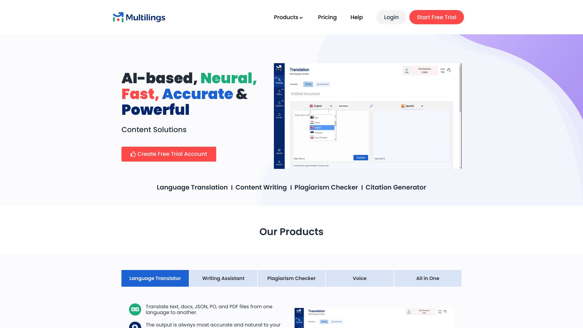 Multilings screenshot