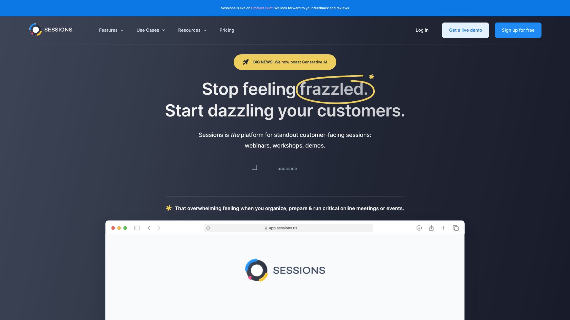 Sessions screenshot