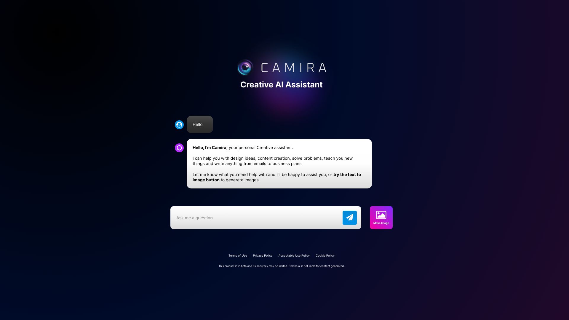Camira AI screenshot