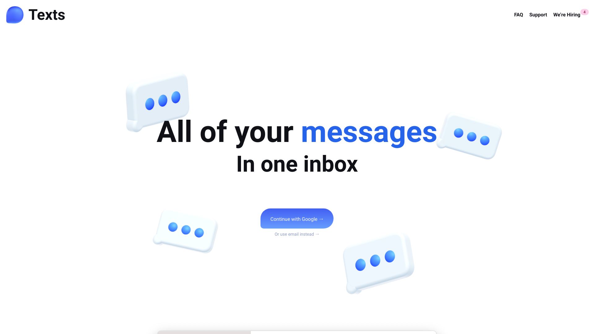 Texts screenshot