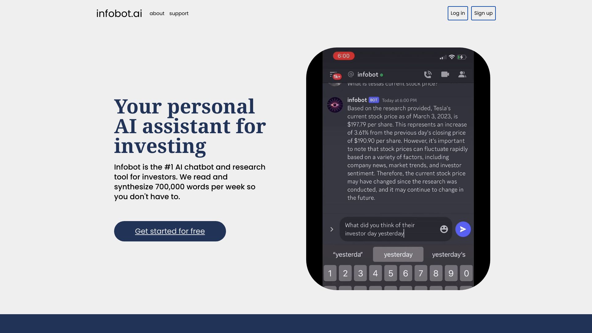 Infobot screenshot