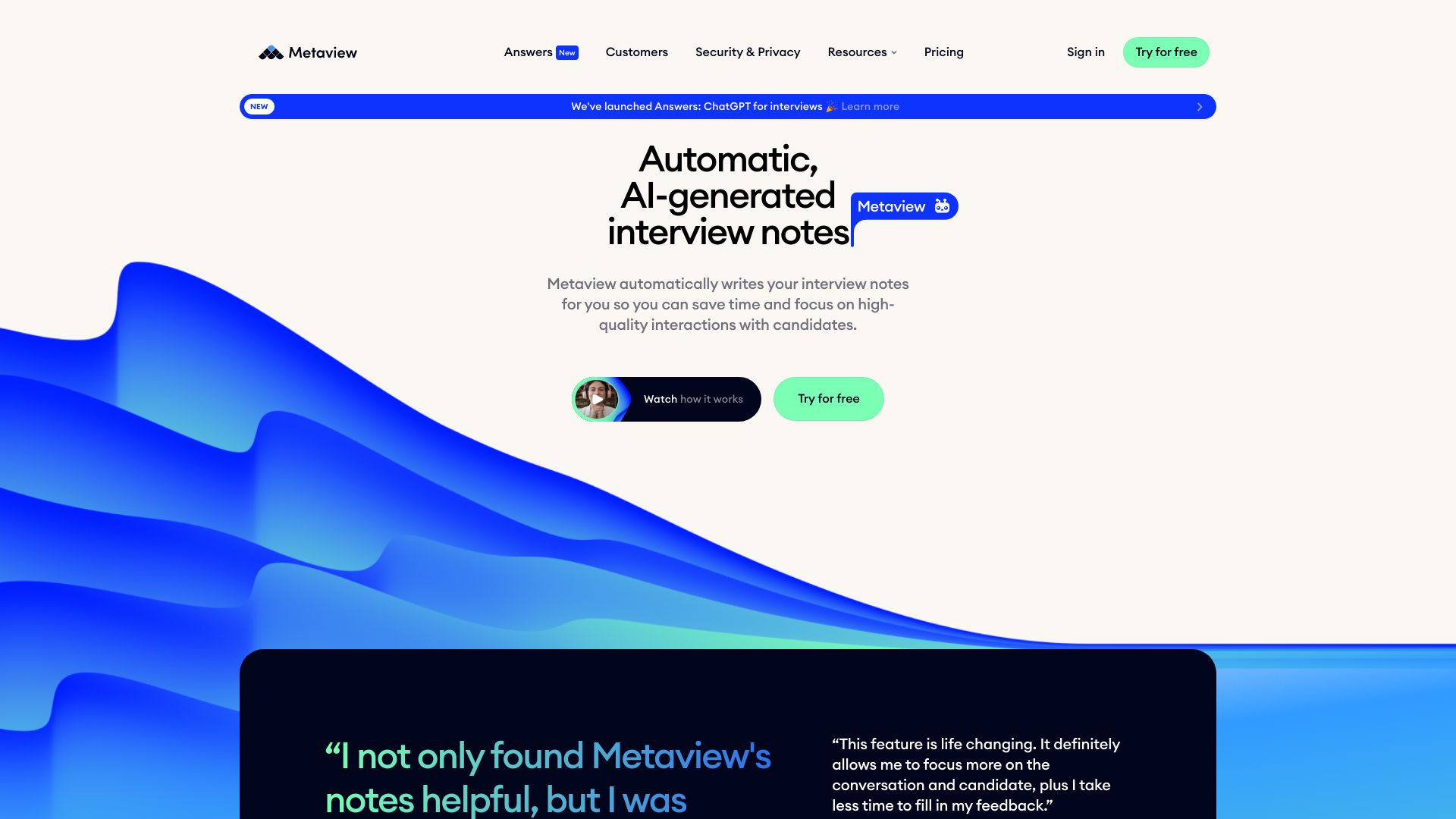 Metaview screenshot