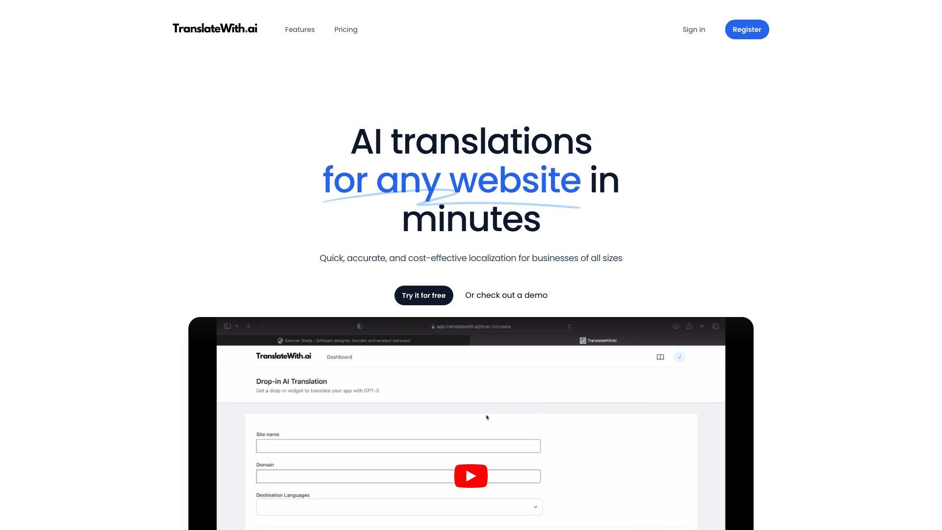 TranslateWith.ai screenshot