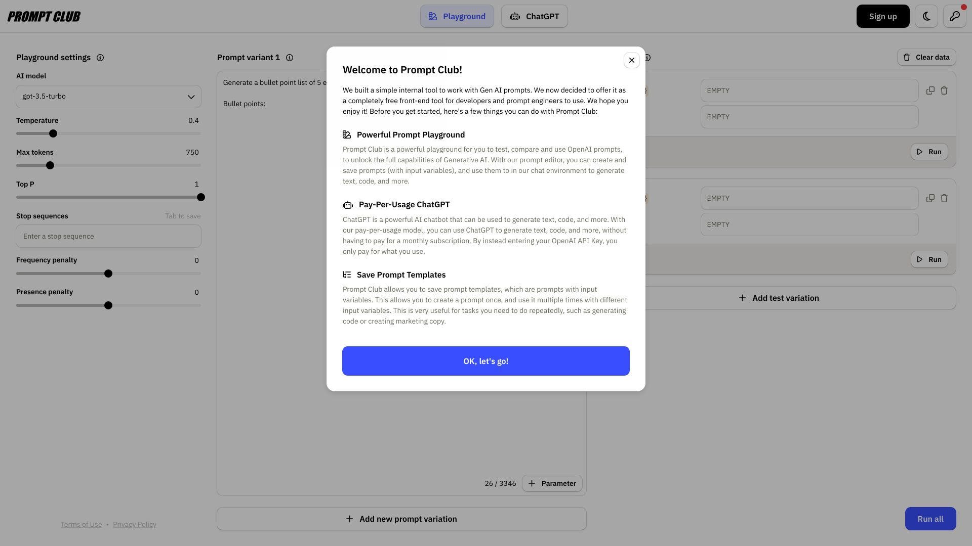 Prompt Club screenshot