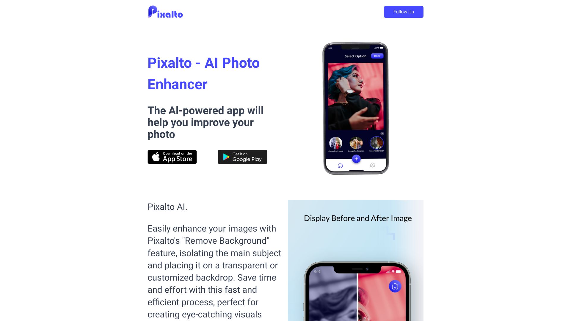Pixalto AI Photo Enhancer screenshot