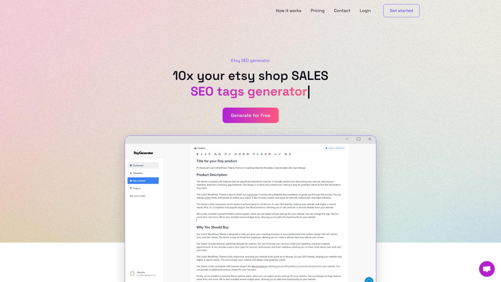 etsyGenerator screenshot
