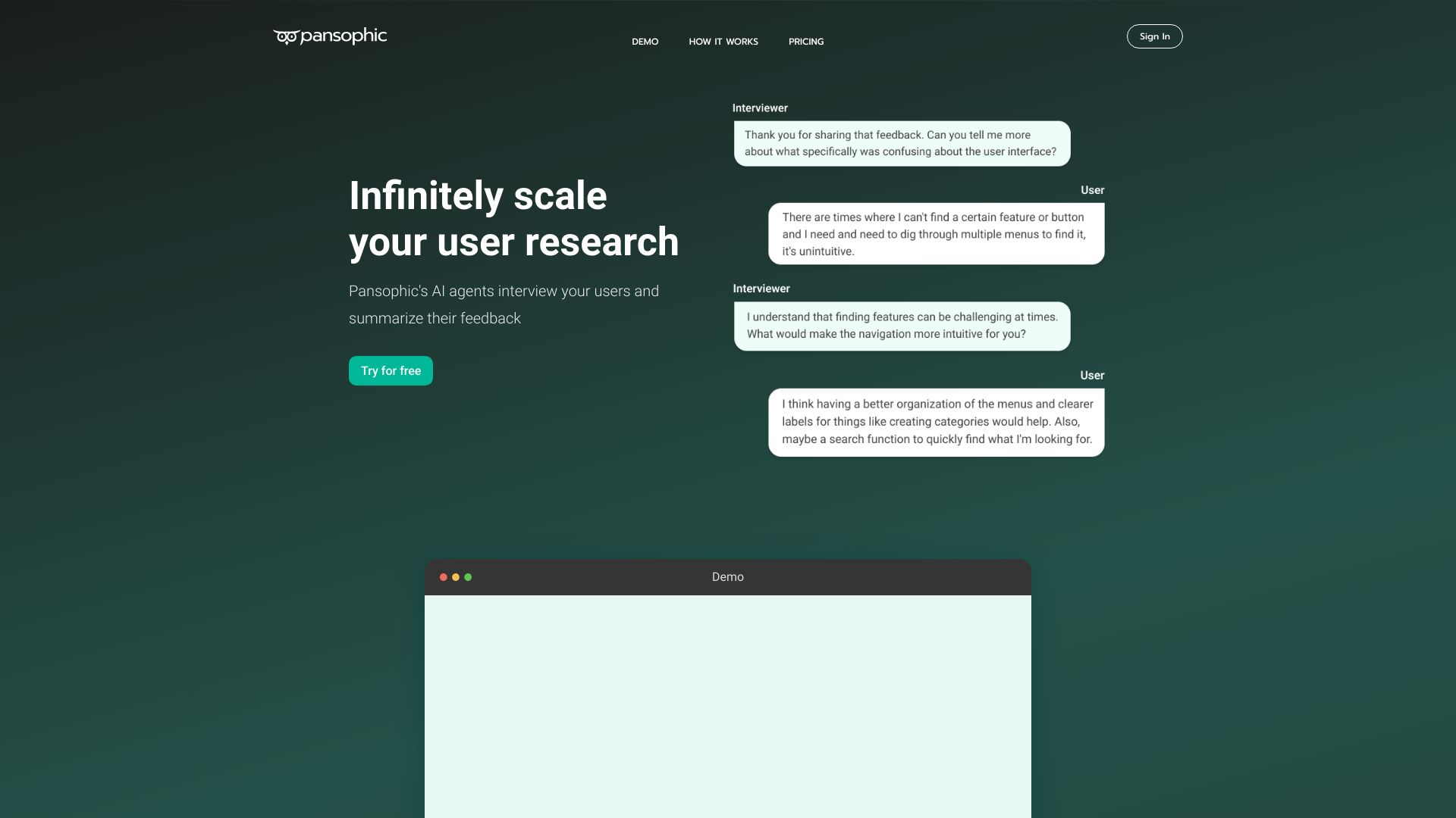 Pansophic screenshot