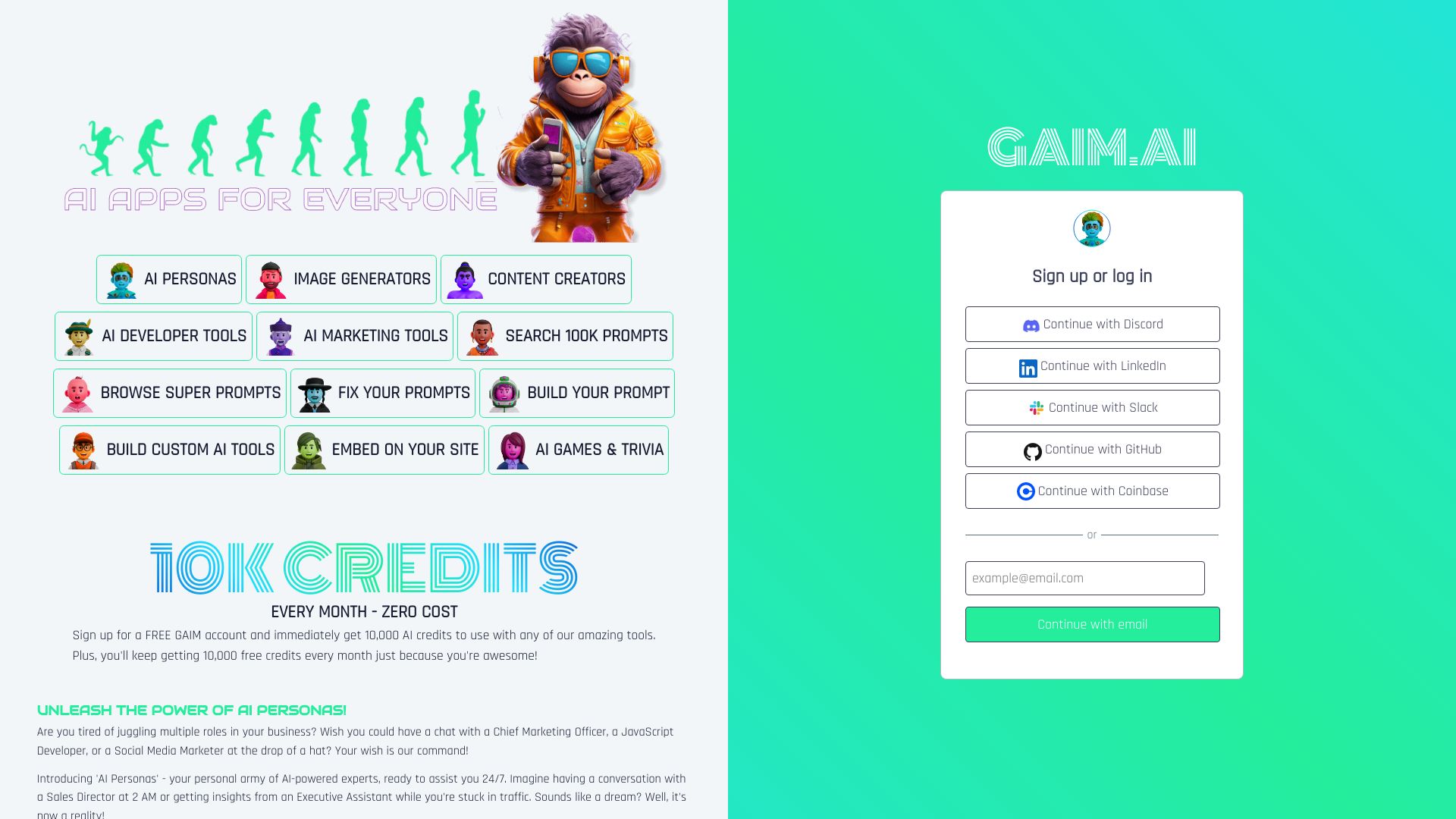 GAIM.AI screenshot