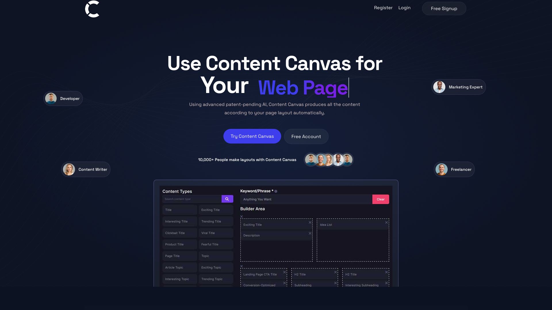 Content Canvas screenshot