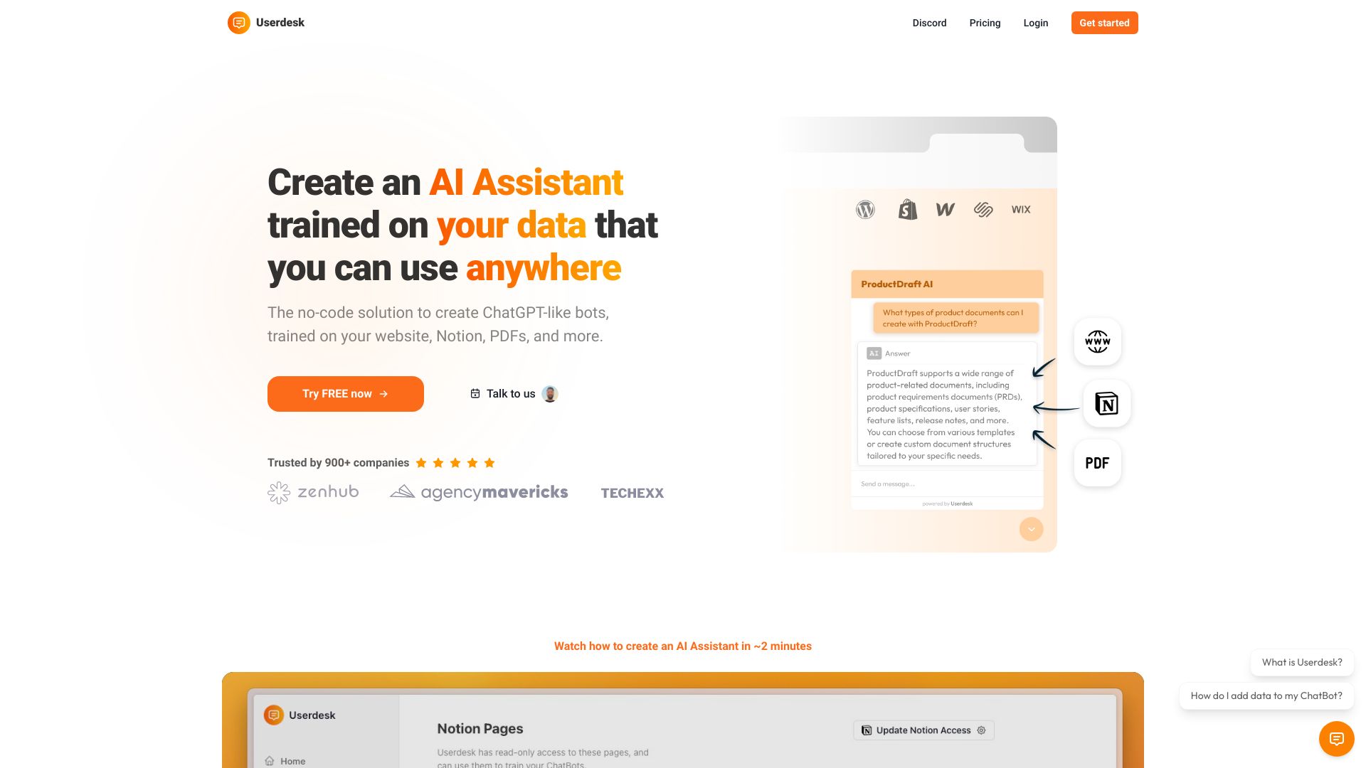 Userdesk screenshot