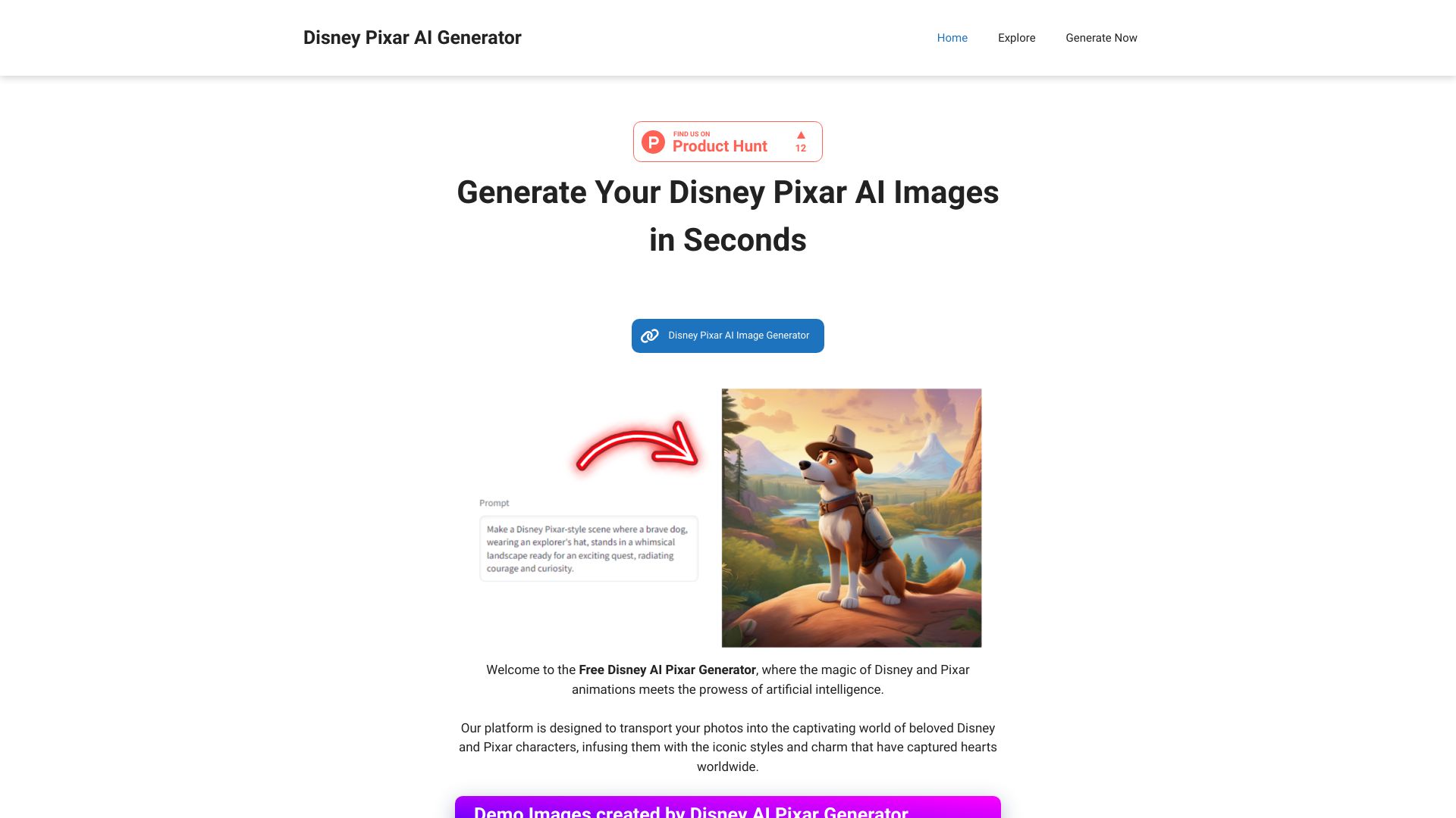 Disney AI Pixar Generator screenshot