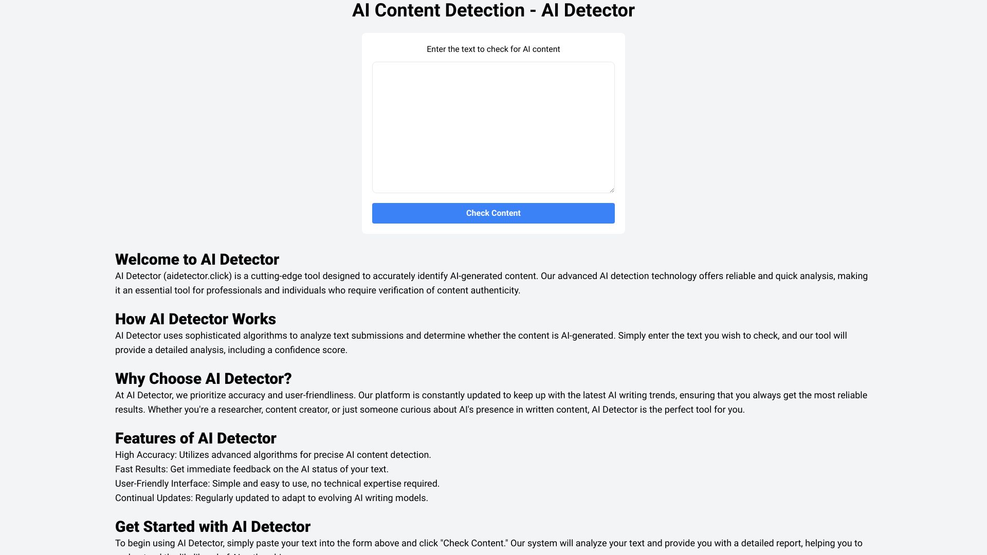 AI Detector screenshot