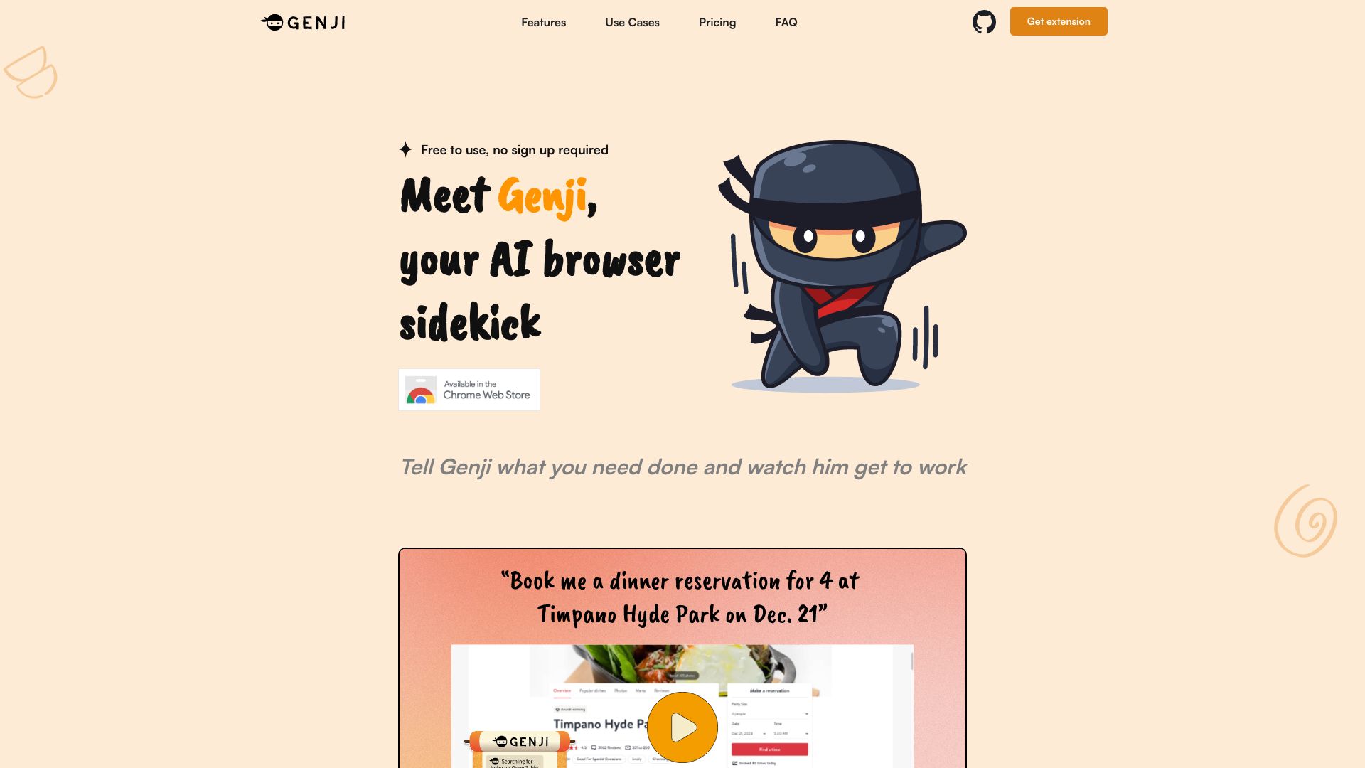 Genji - AI Browser Assistant screenshot
