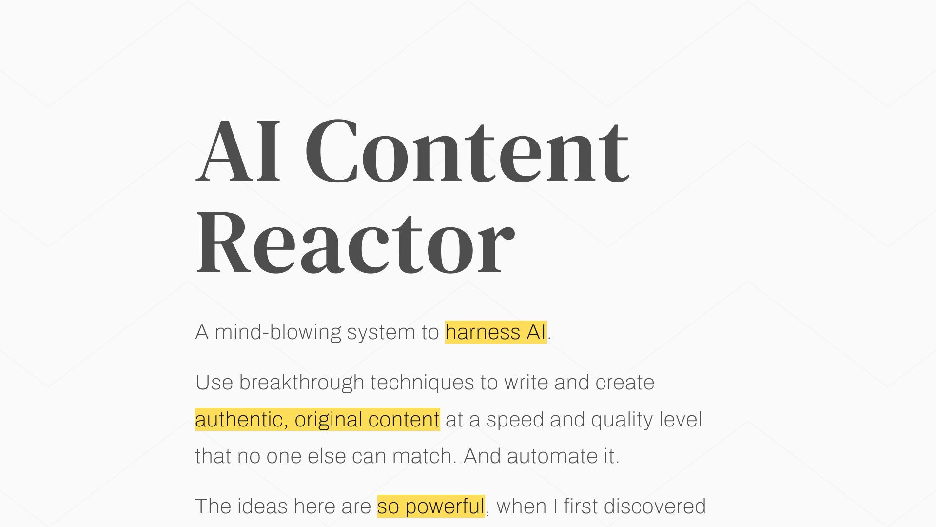 AI Content Reactor screenshot