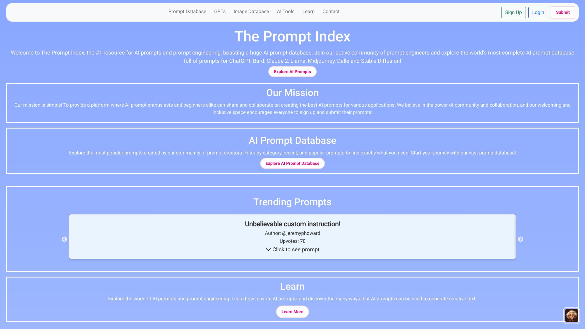 The Prompt Index screenshot