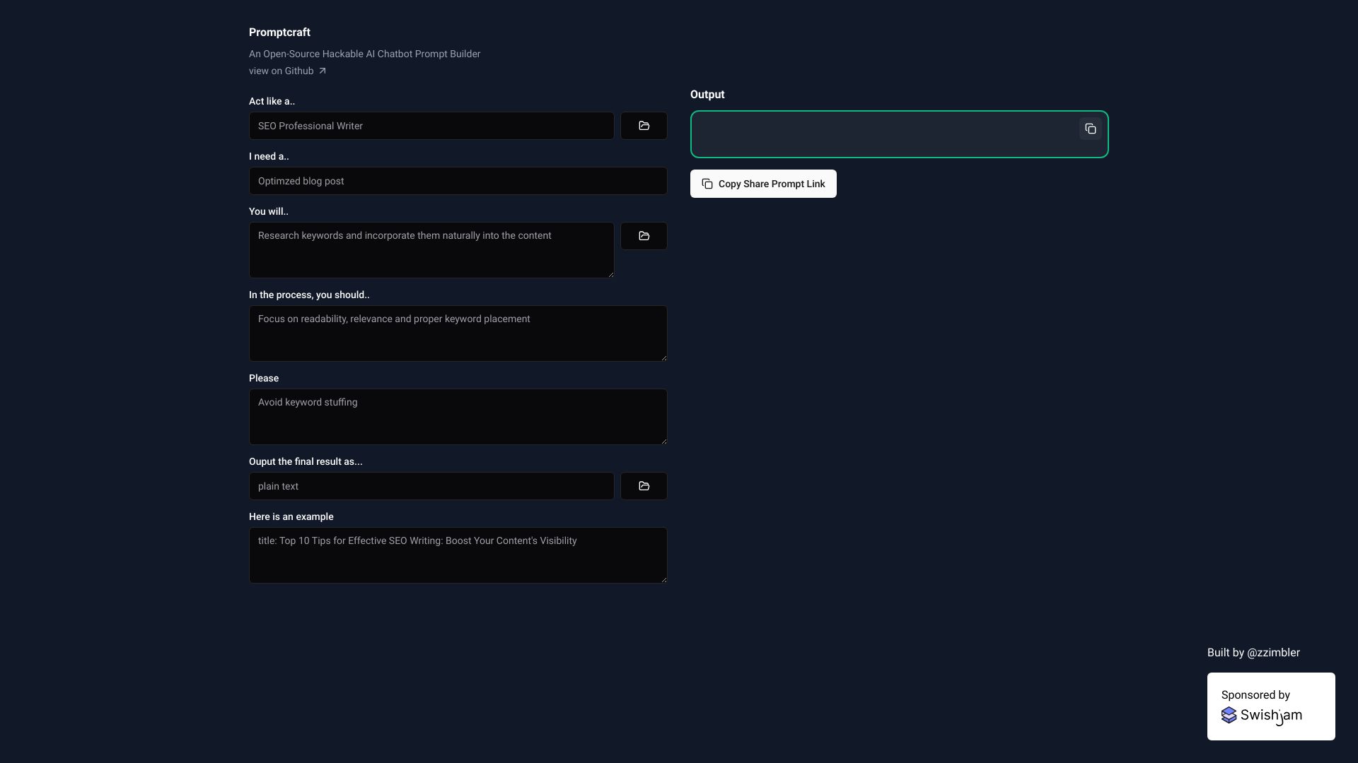 Promptcraft screenshot