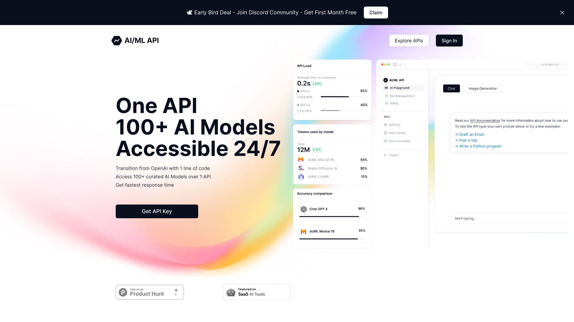 AI/ML API screenshot