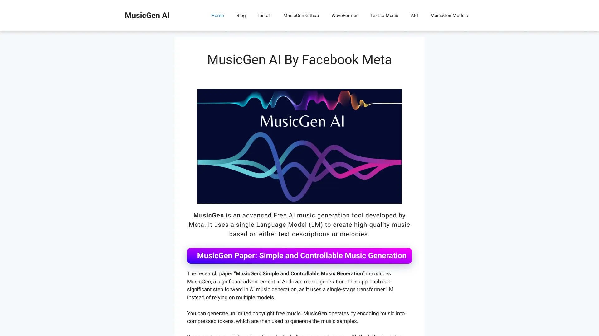 MusicGen AI screenshot
