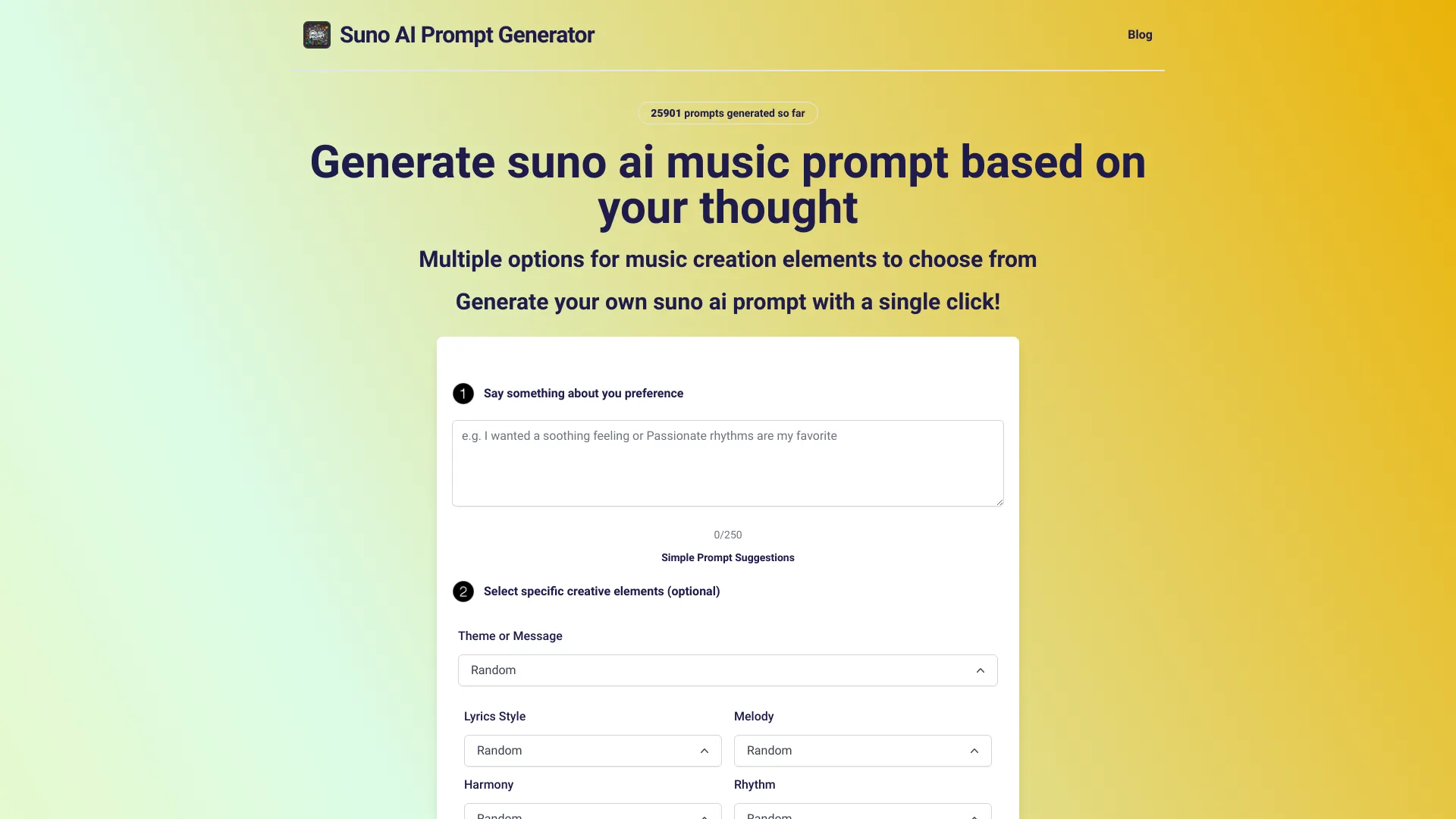 Suno Prompt screenshot