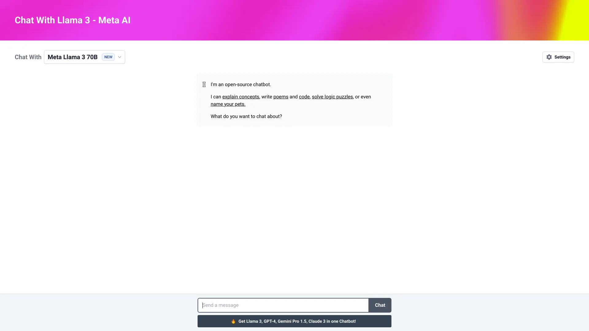 Llama 3 - Meta AI screenshot