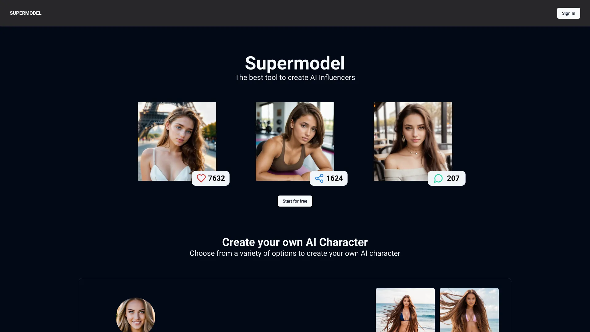 SupermodelsAI screenshot