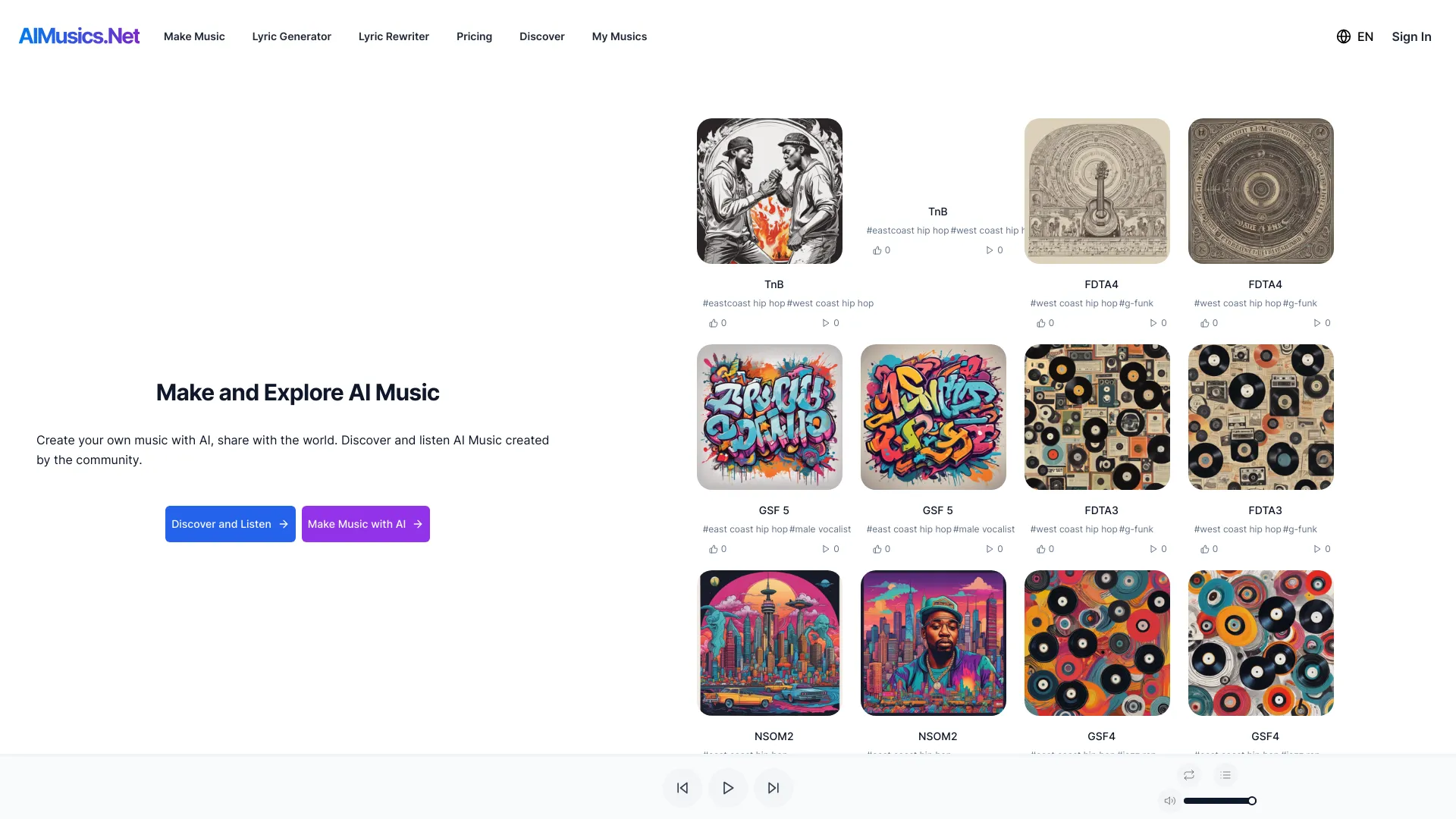 AIMusics.Net screenshot