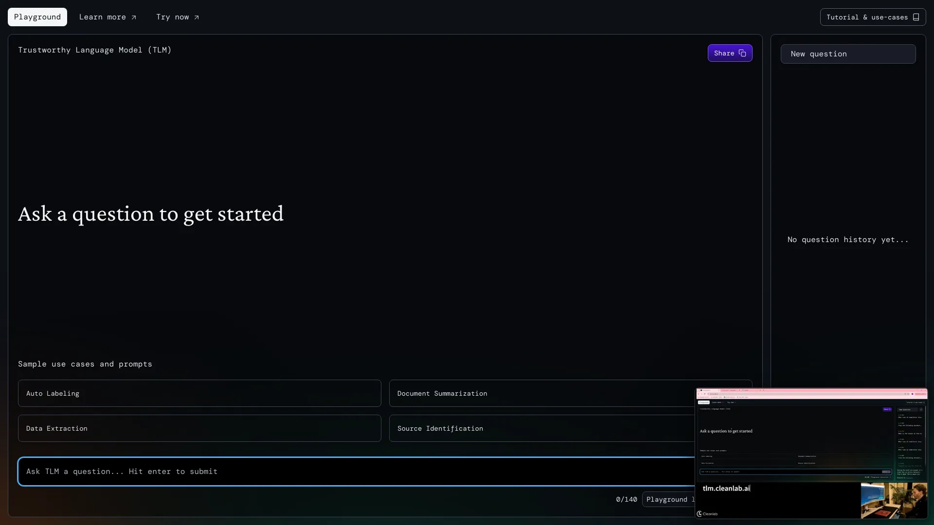 Cleanlab Chat screenshot