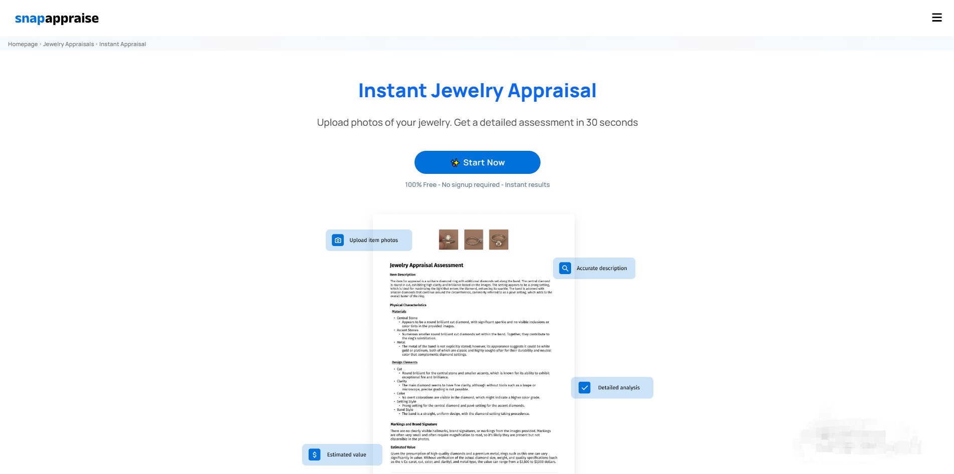 SnapAppraise screenshot