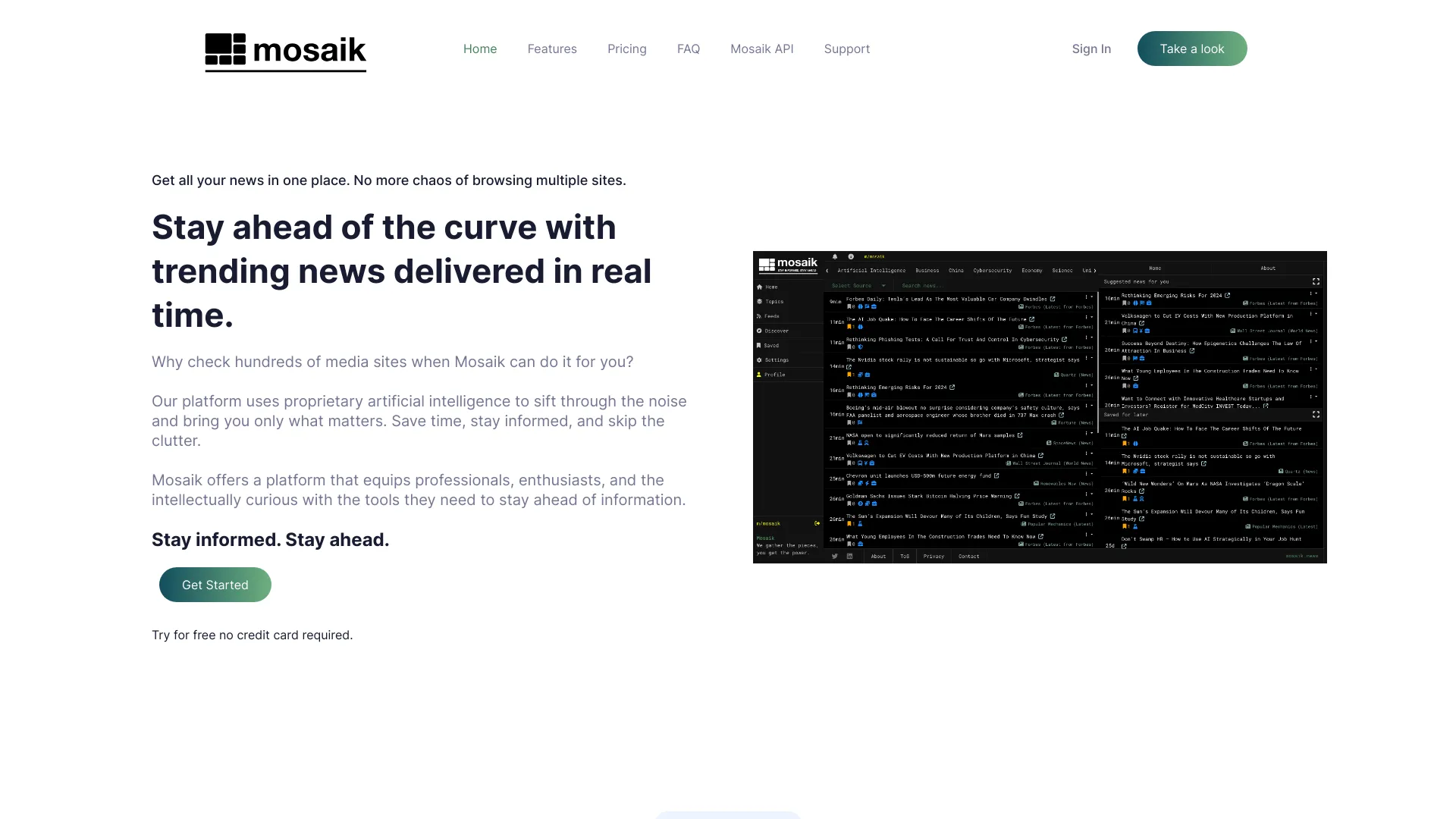 Mosaik News screenshot