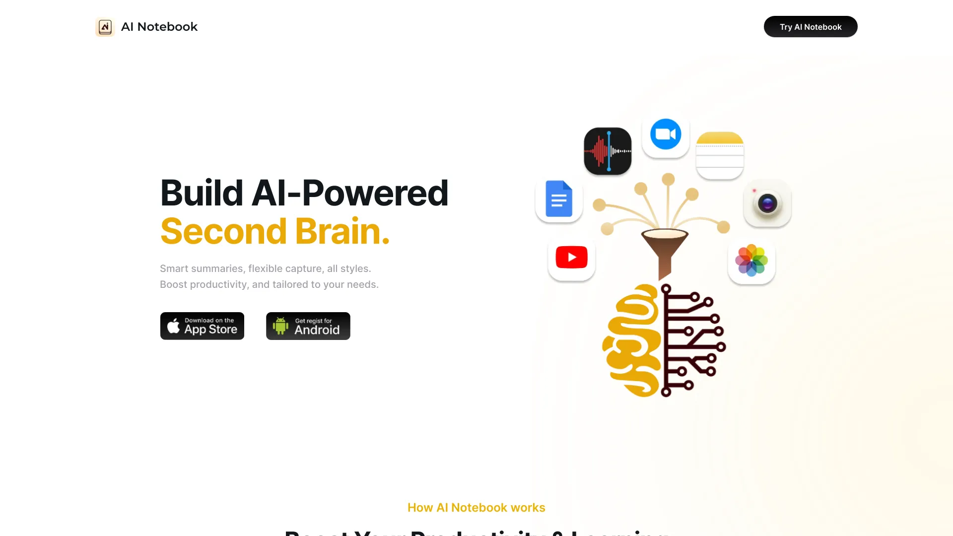 AI Notebook screenshot