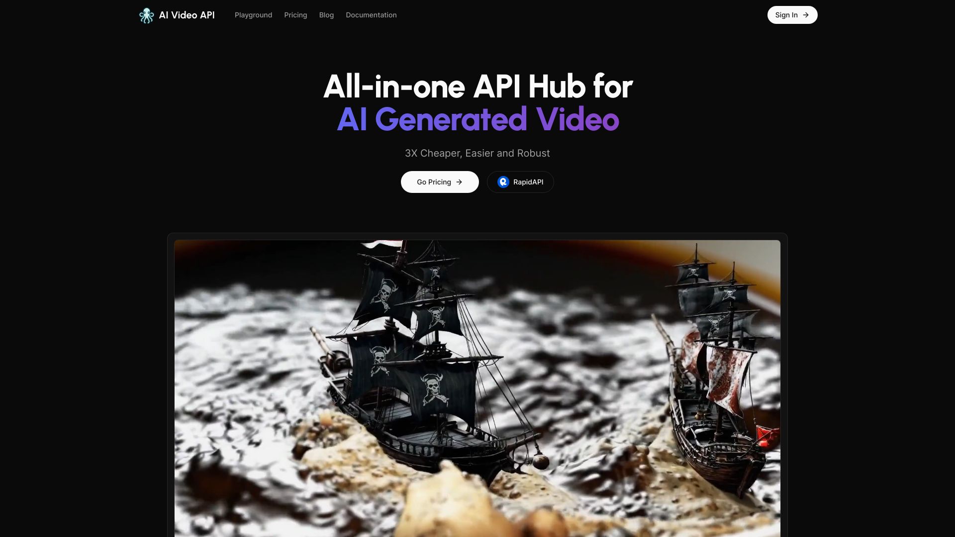 AI Video API screenshot