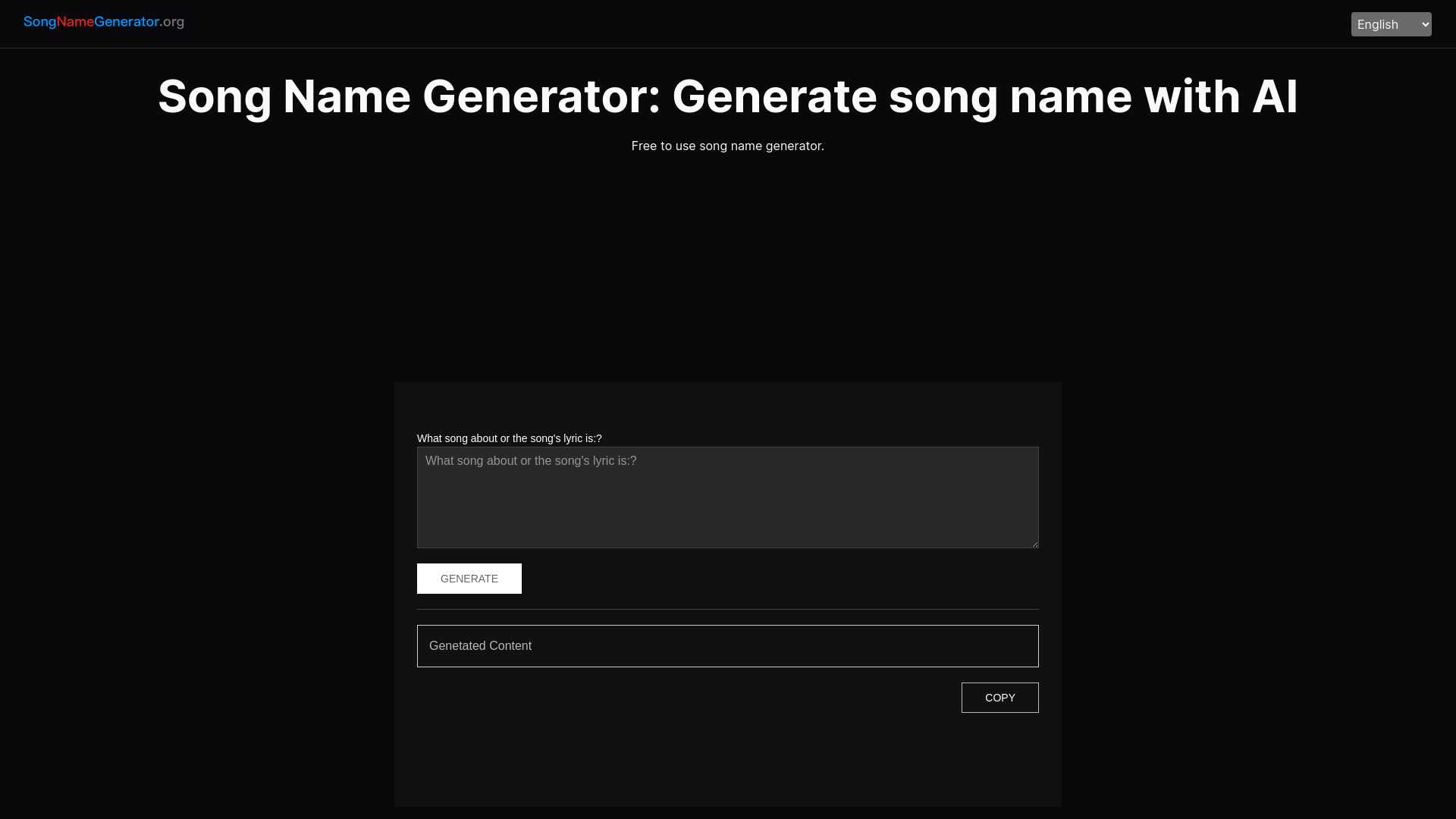 Song Name Generator screenshot