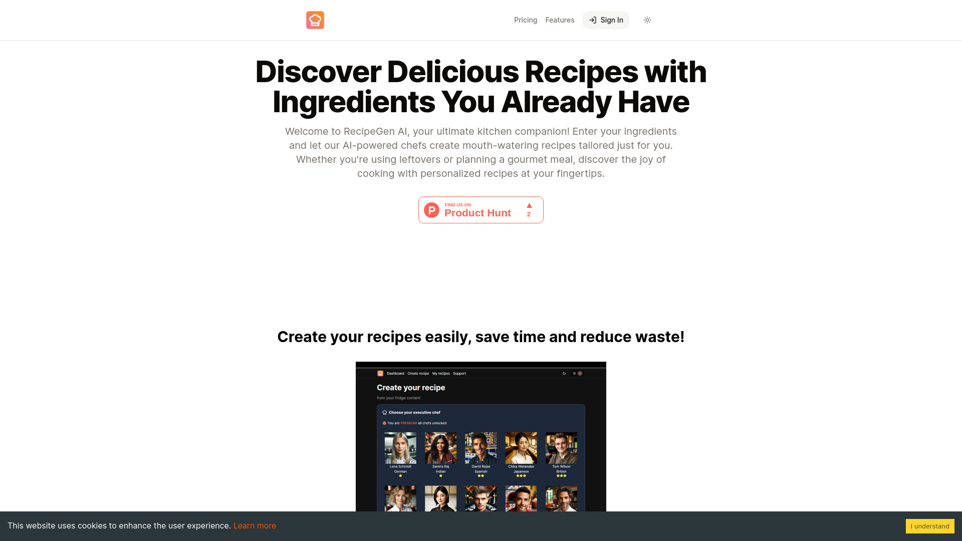 RecipeGen AI screenshot