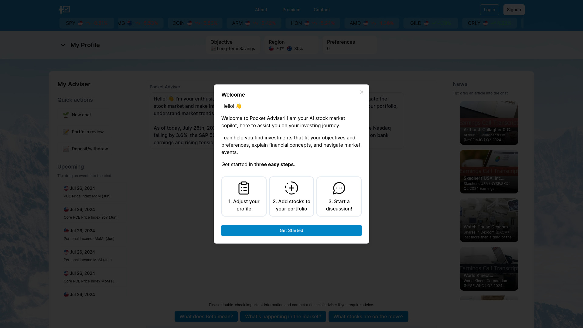 Pocket Adviser screenshot
