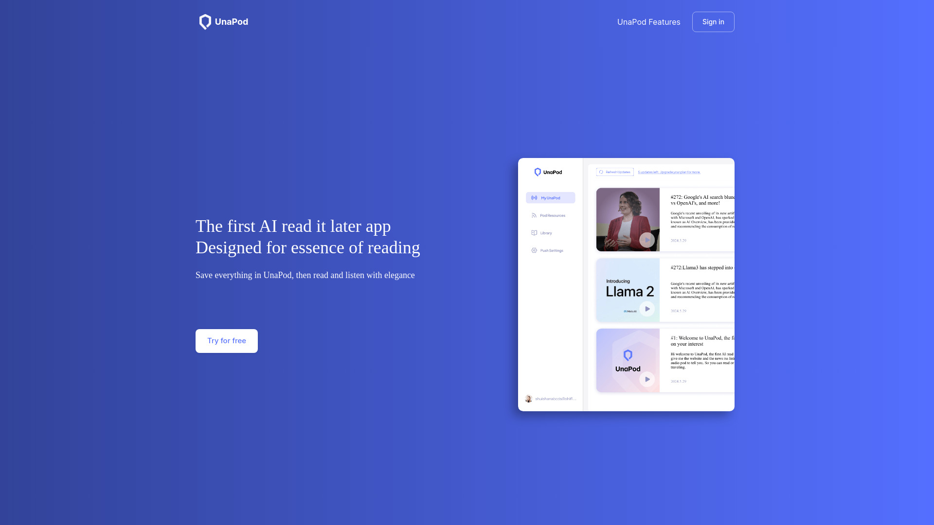 UnaPod screenshot