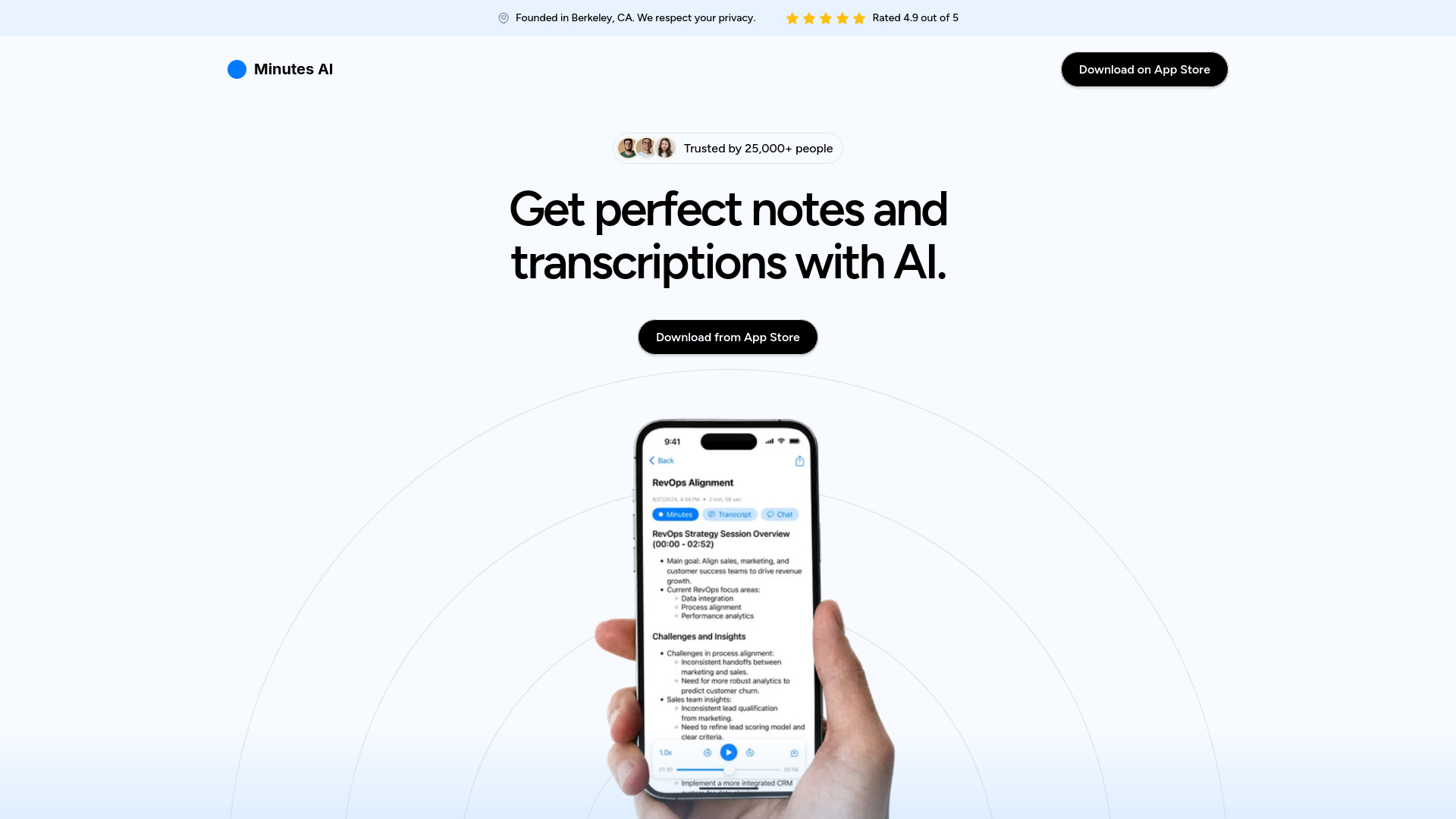 Minutes AI screenshot