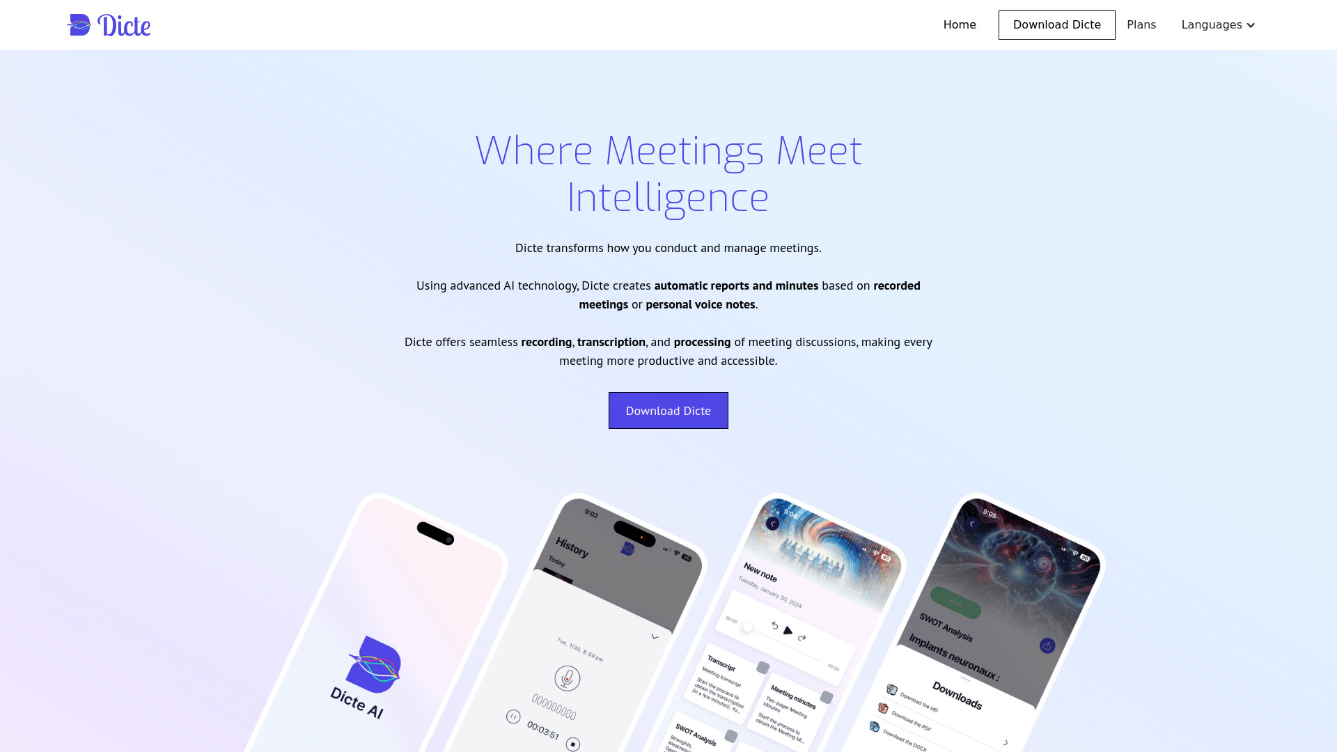 Dicte.ai screenshot