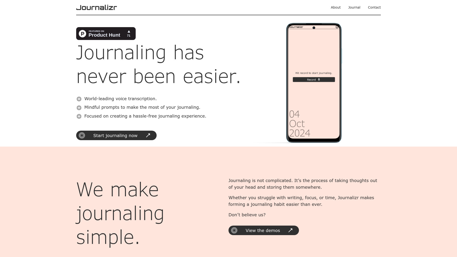 Journalizr screenshot