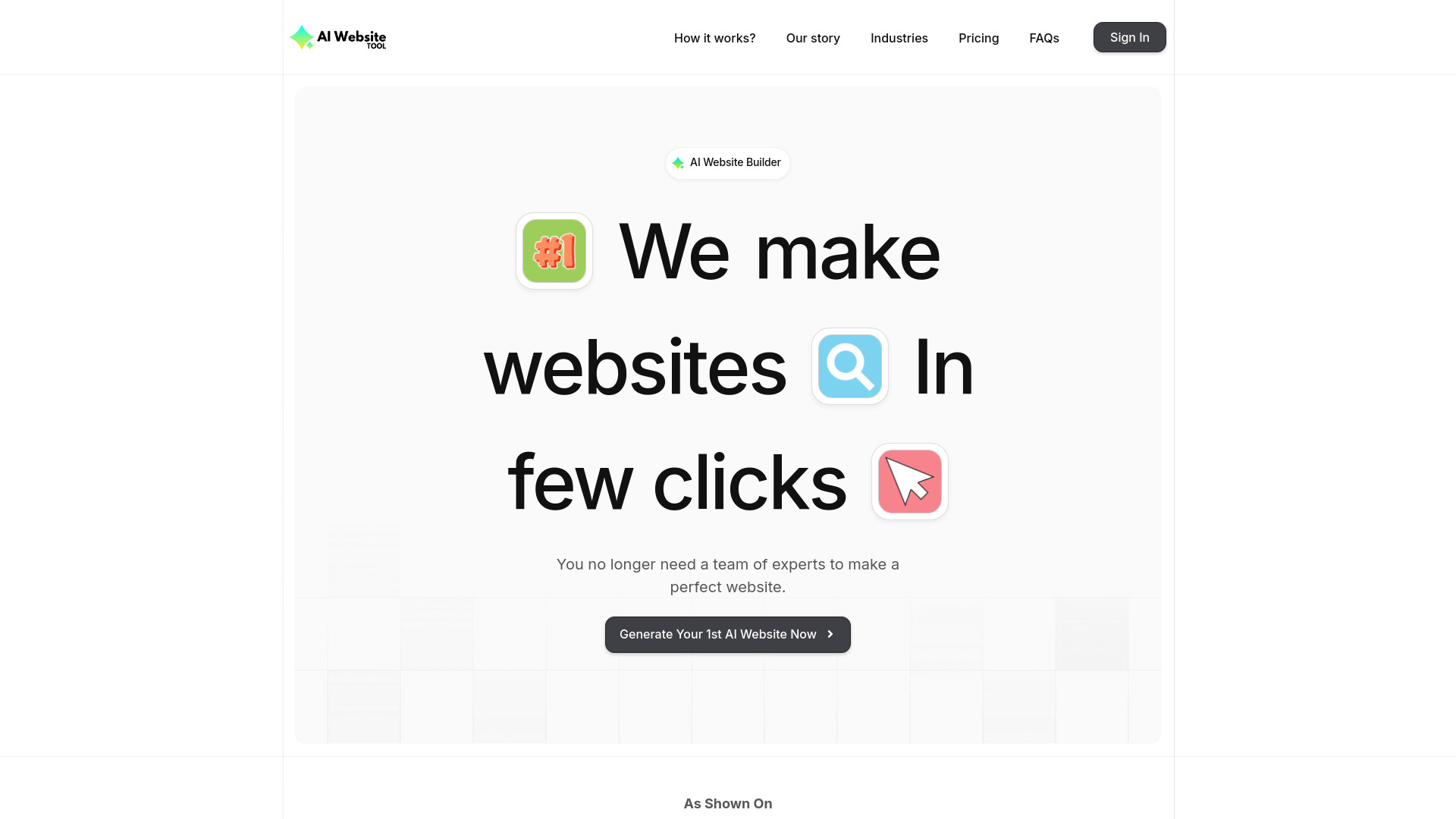 AI Website Tool screenshot
