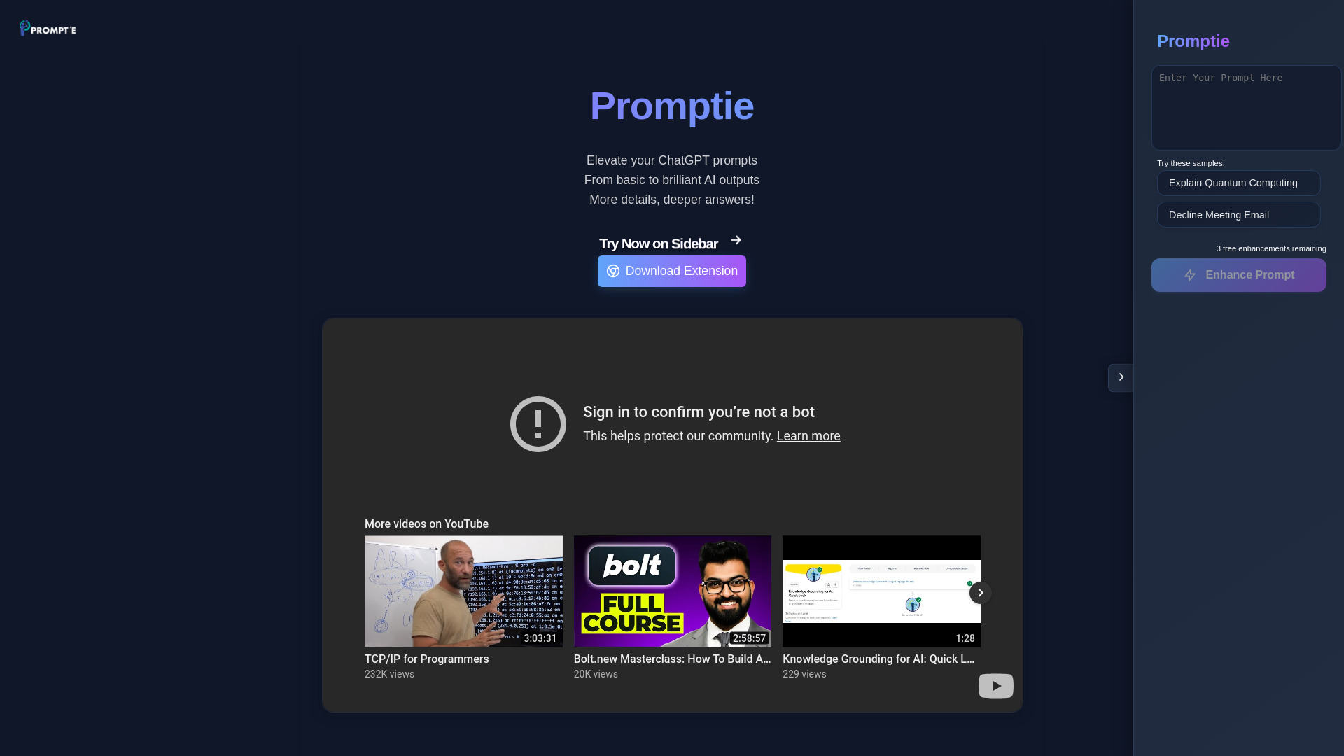 Promptie screenshot