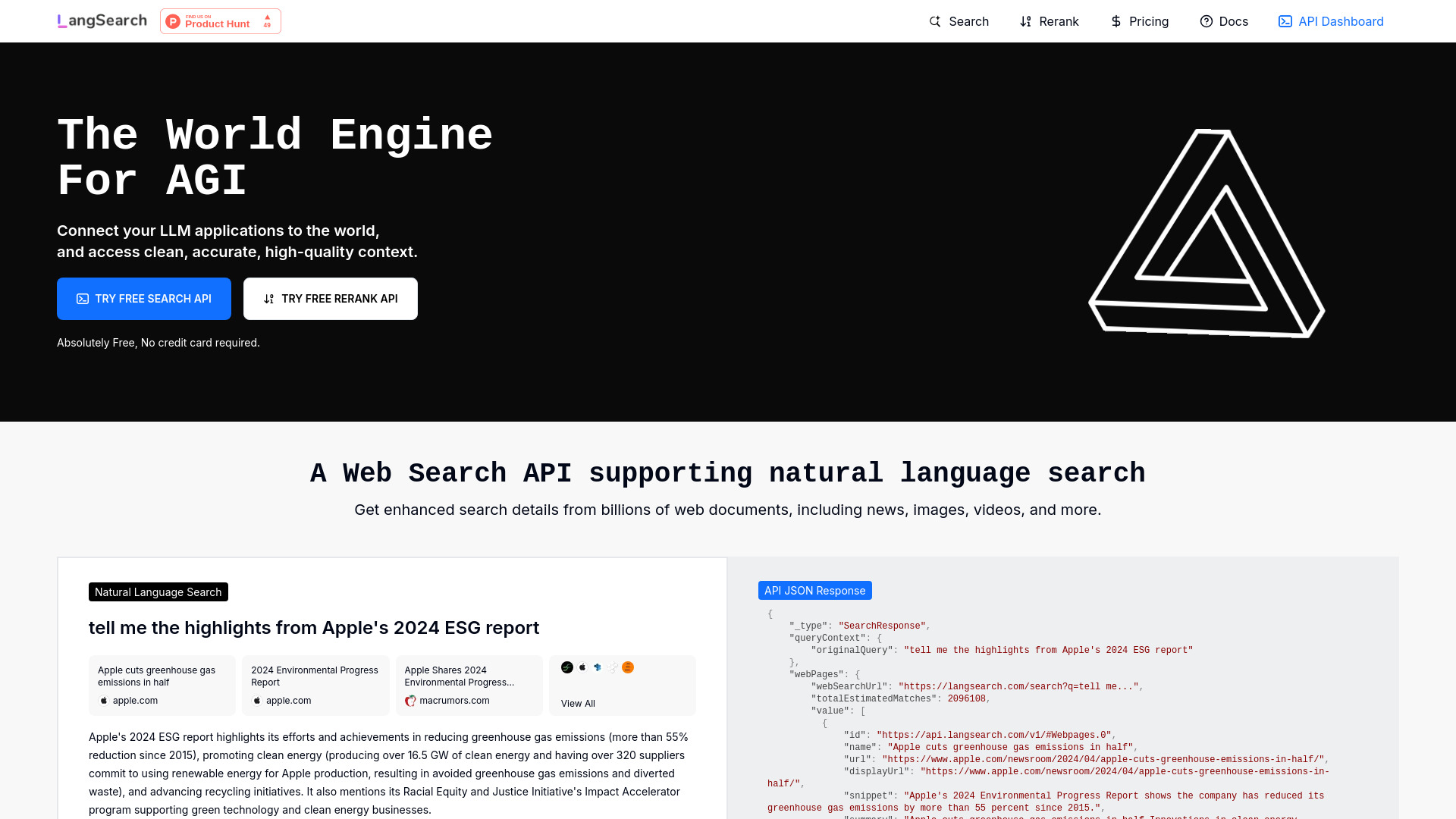 LangSearch screenshot