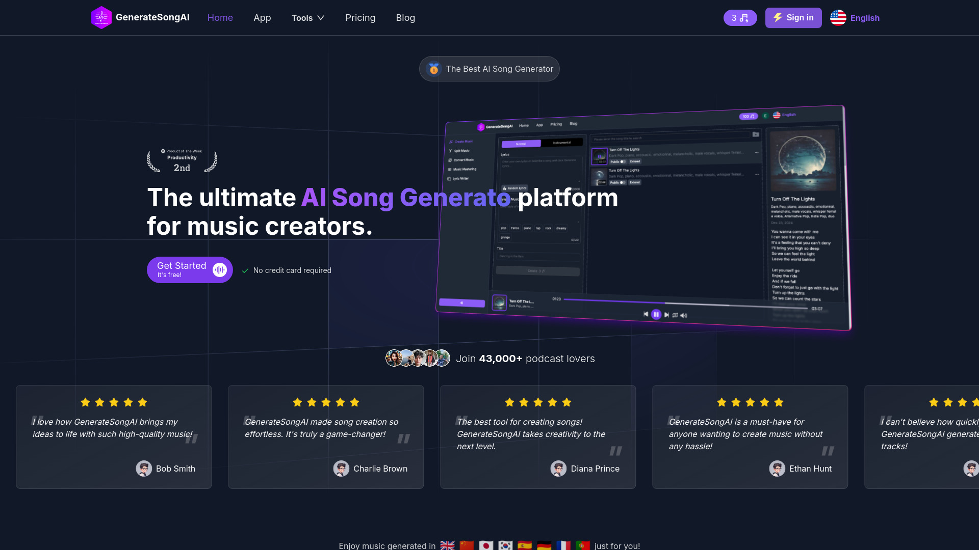 GenerateSongAI screenshot