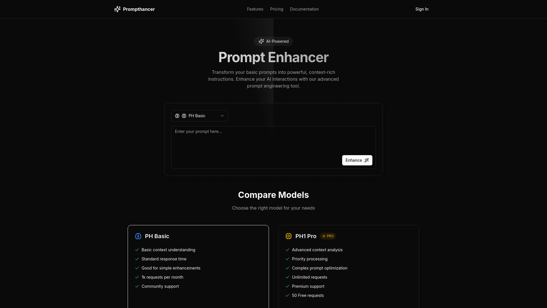 Prompthancer screenshot