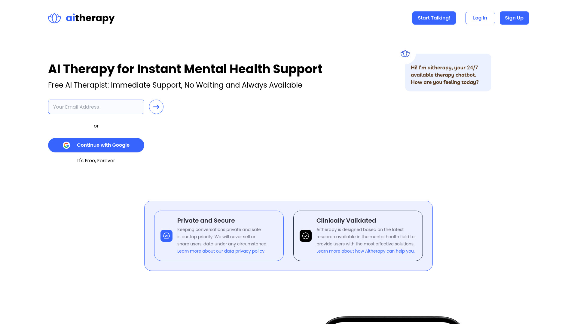 Aitherapy screenshot
