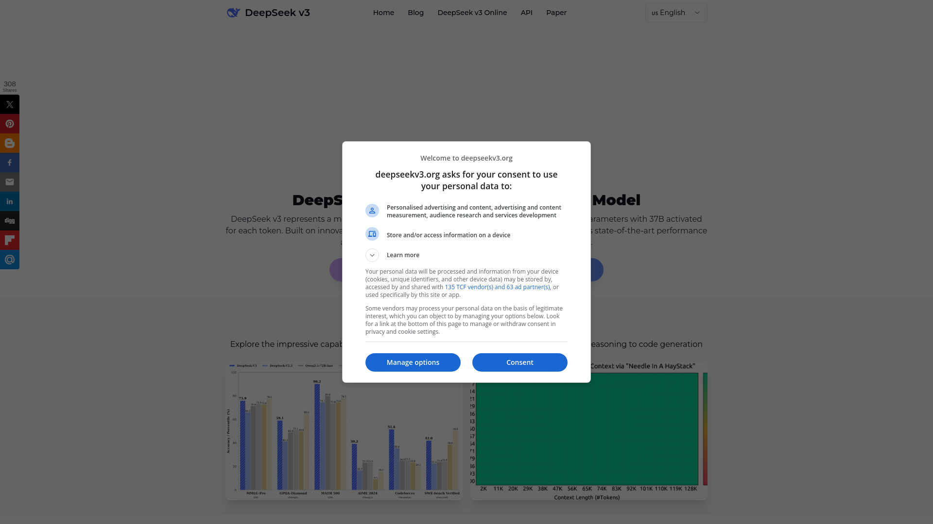 DeepSeek v3 screenshot
