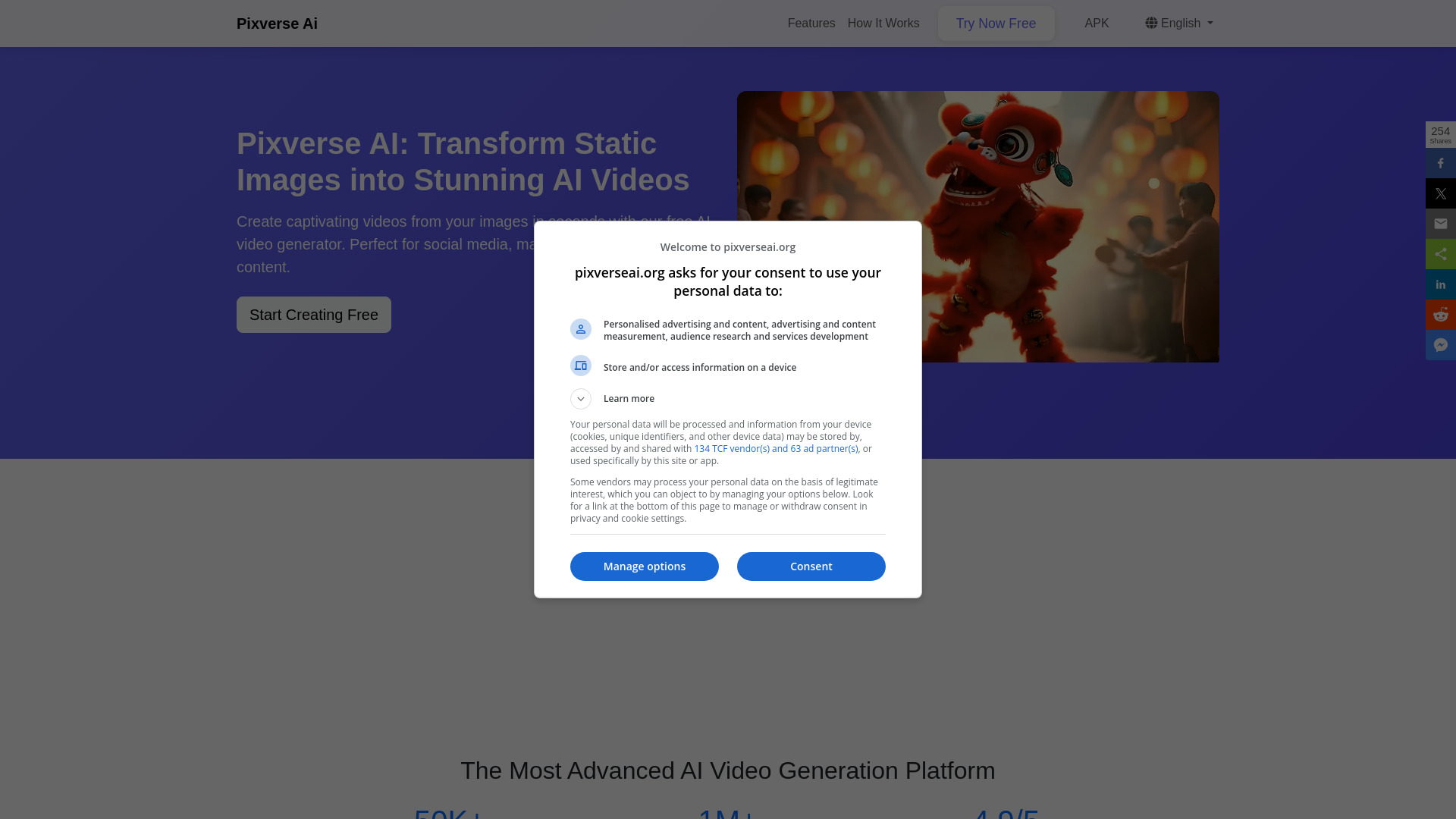 Pixverse AI screenshot