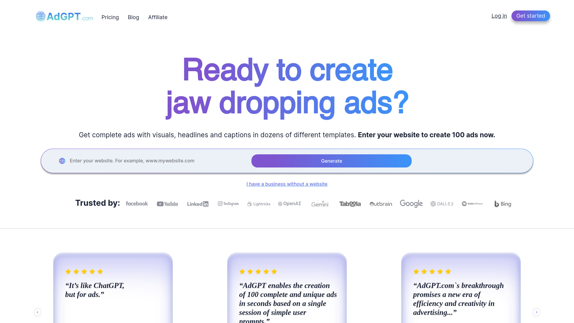 AdGPT.com screenshot
