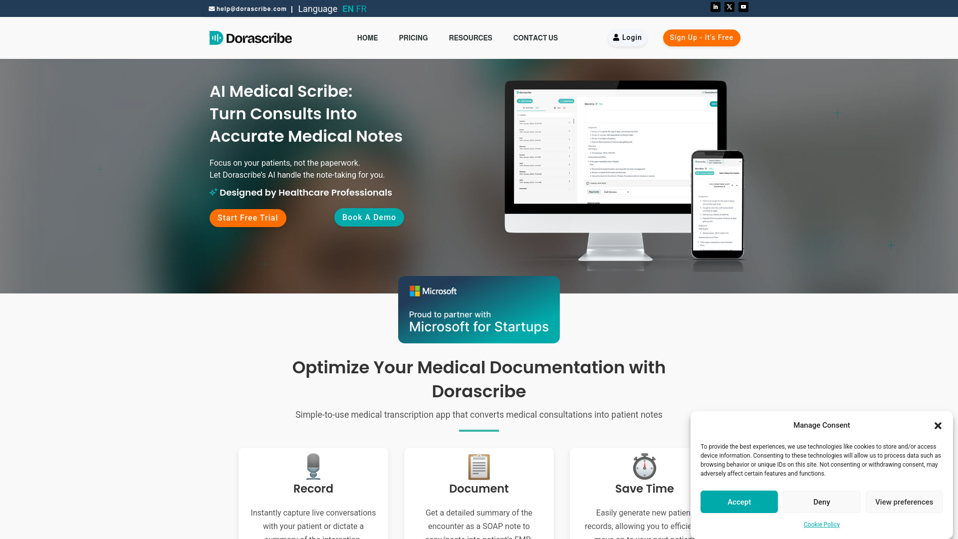 Dorascribe screenshot