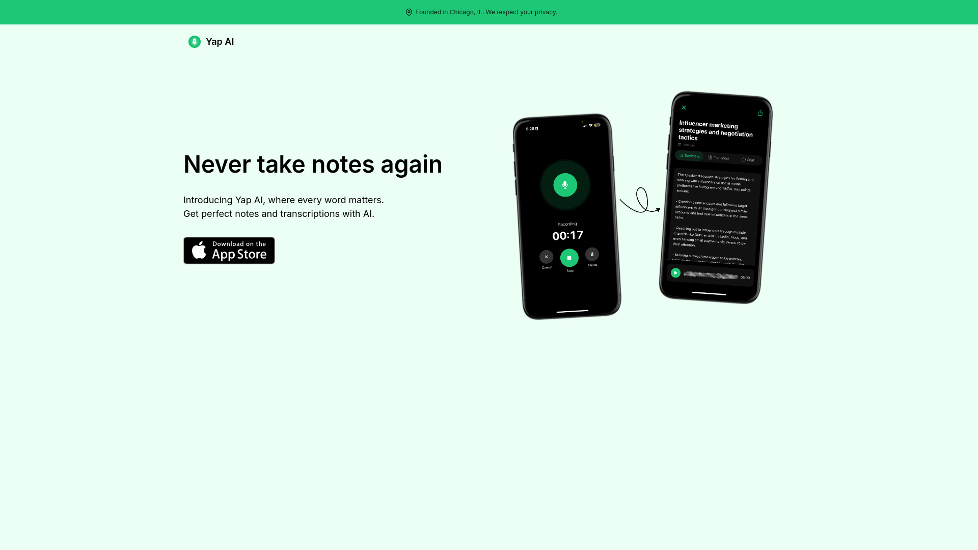 Yap AI screenshot