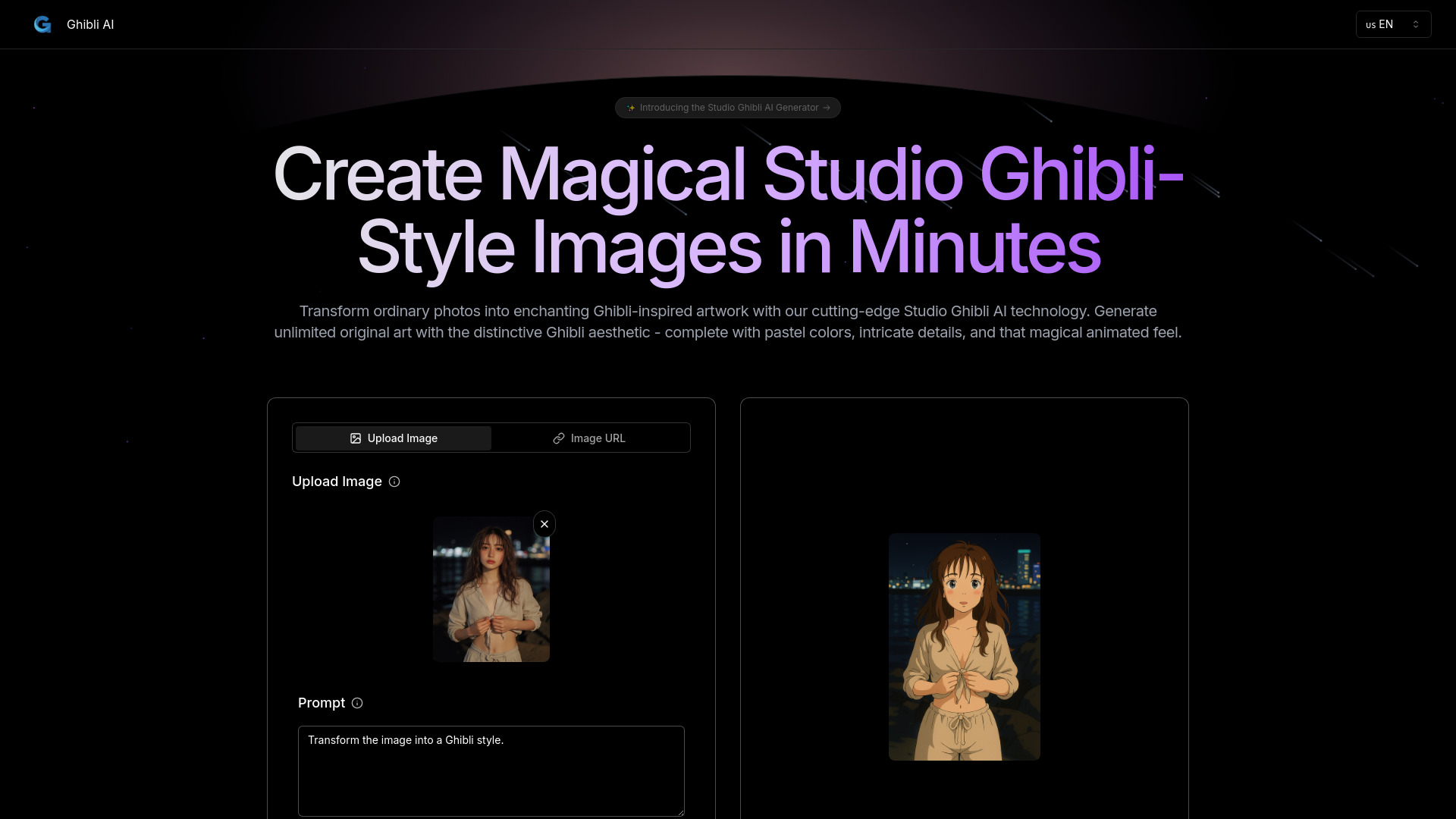Dzine Ghibli AI screenshot